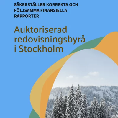 Auktoriserad redovisningsbyrå och bokföringsbyrå i Stockholm med en vacker vinterlandskap i bakgrunden